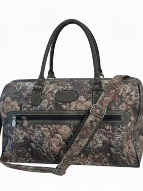 Vintage Tapestry Weekender Duffle Bag Floral Carpet Travel Bag